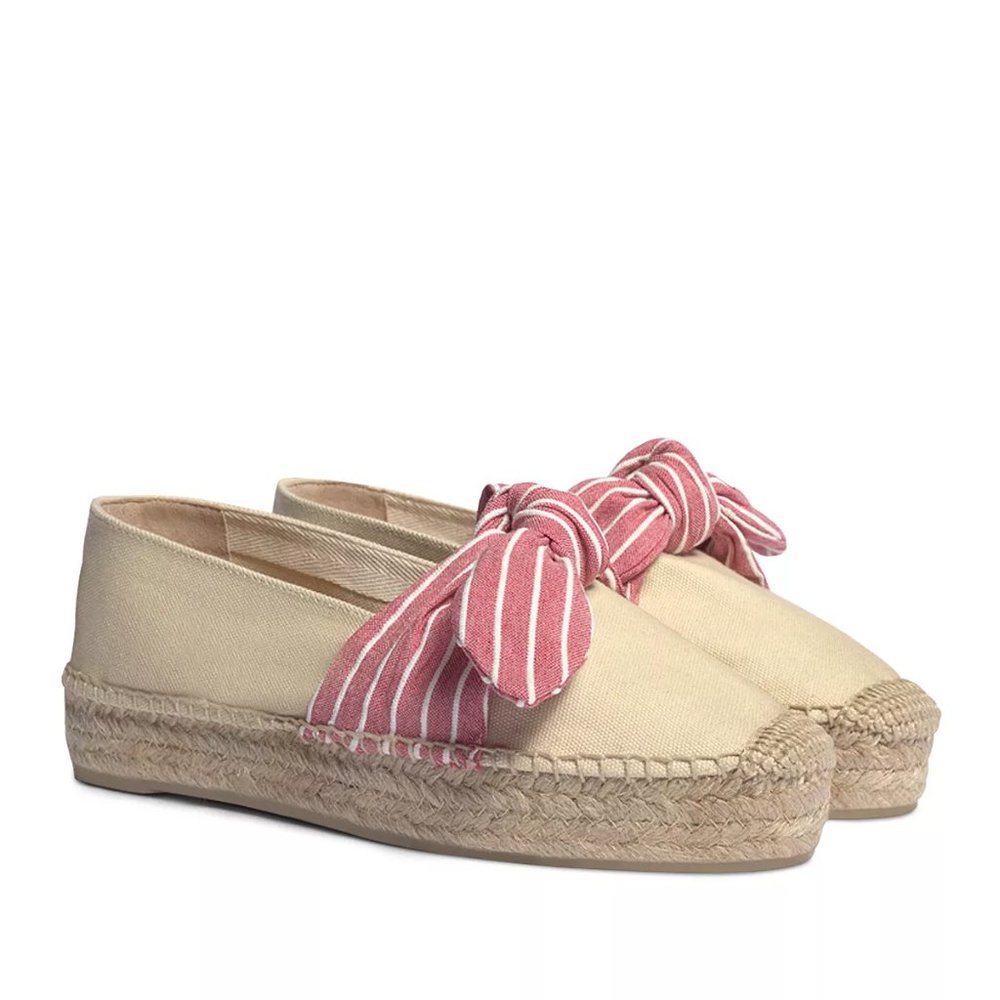 Kay Striped Bow Espadrille Flats | Castaner